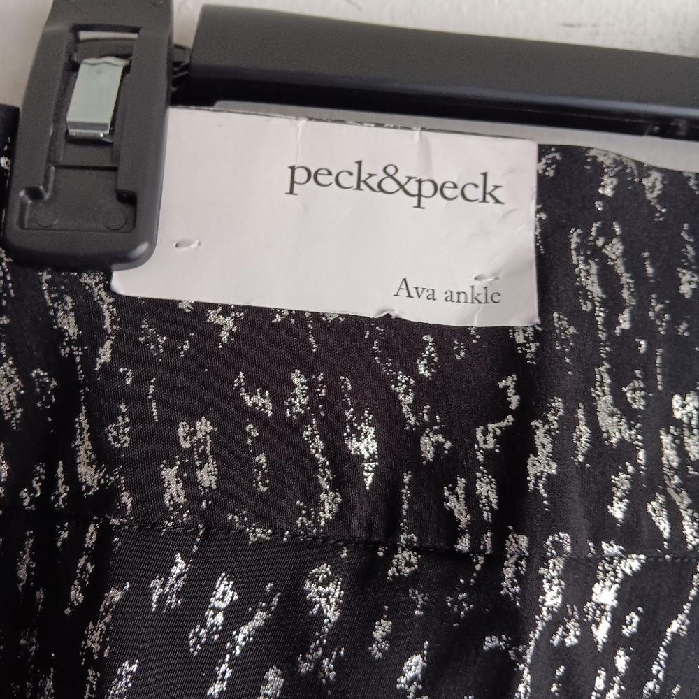 Peck & Peck Black Pants with Silver Pattern NWT - Picture 5 of 8
